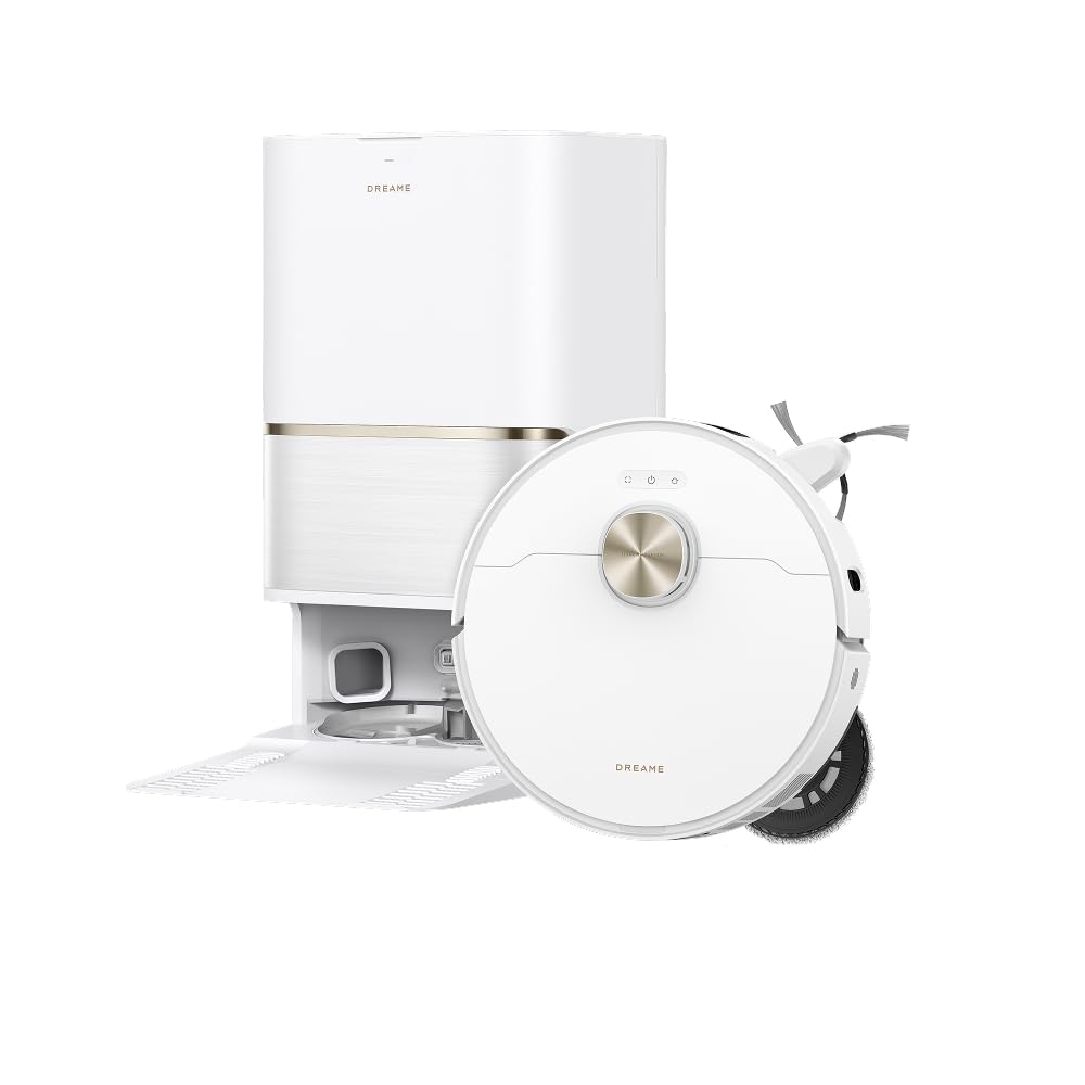 dreame L40 Ultra AE Saugroboter mit Wischfunktion, 19.000 Pa Saugkraft, viele Bürsten und EIN Flexibler Wischmopp, nassen und trockenen Schmutz,Das All-in-1-Dock entleert Staub