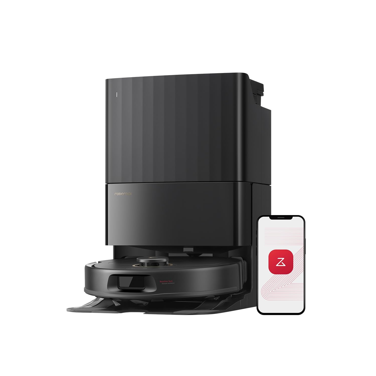 roborock Qrevo S5V Saugroboter mit Wischfunktion&Hebarem Wischmopp, 12.000Pa Saugkraft, Zero-Tangle System, Warmlufttrocknung, Intelligente Hindernisvermeidung, Multifunktions-Dockingstation (Weiß)