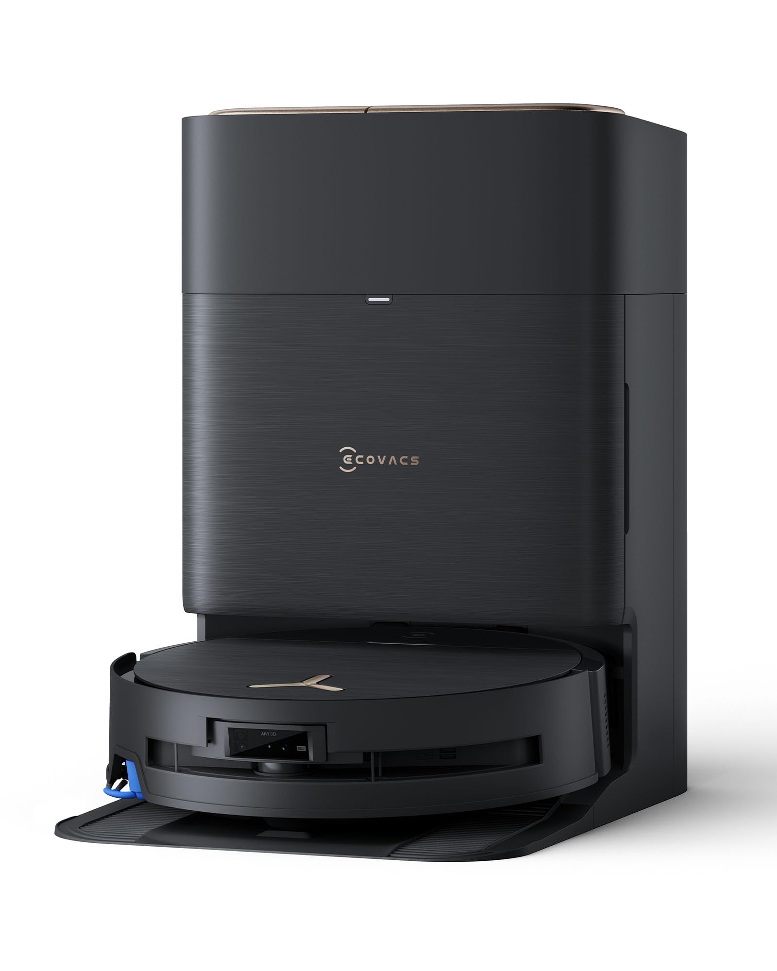 ECOVACS X11 OMNICYCLONE Saugroboter mit Wischfunktion, Blast & 19.500 Pa, ultraschnelles Akkuladen, OZMO Roller, Klettern 4cm, Ausfahrender Wischmopp, PureCyclone 2.0 Auto-Entleerung, Schwarz Braun