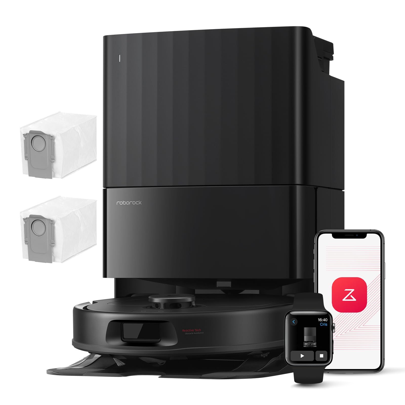 roborock Qrevo Serie Saugroboter mit Wischfunktion, 8000Pa Saugkraft(verbessert von Qrevo S), Anti-Verfilzungs-Seitenbürste, Hindernisvermeidung, LiDAR-Navigation, All-in-One Dock, Weiß(QV 35A Set)