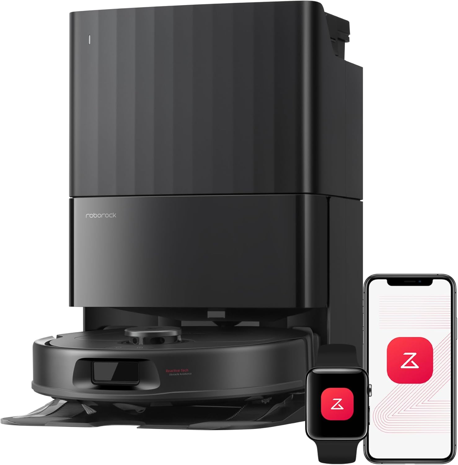 roborock Qrevo S Pro Saugroboter mit Wischfunktion, verbessert von QV 35A, 18.500 Pa, 75 °C Heißwasser-Moppreinigung, Anti-Tangle System, Reactive Tech Hindernisvermeidung, All-in-One Dock (Schwarz)