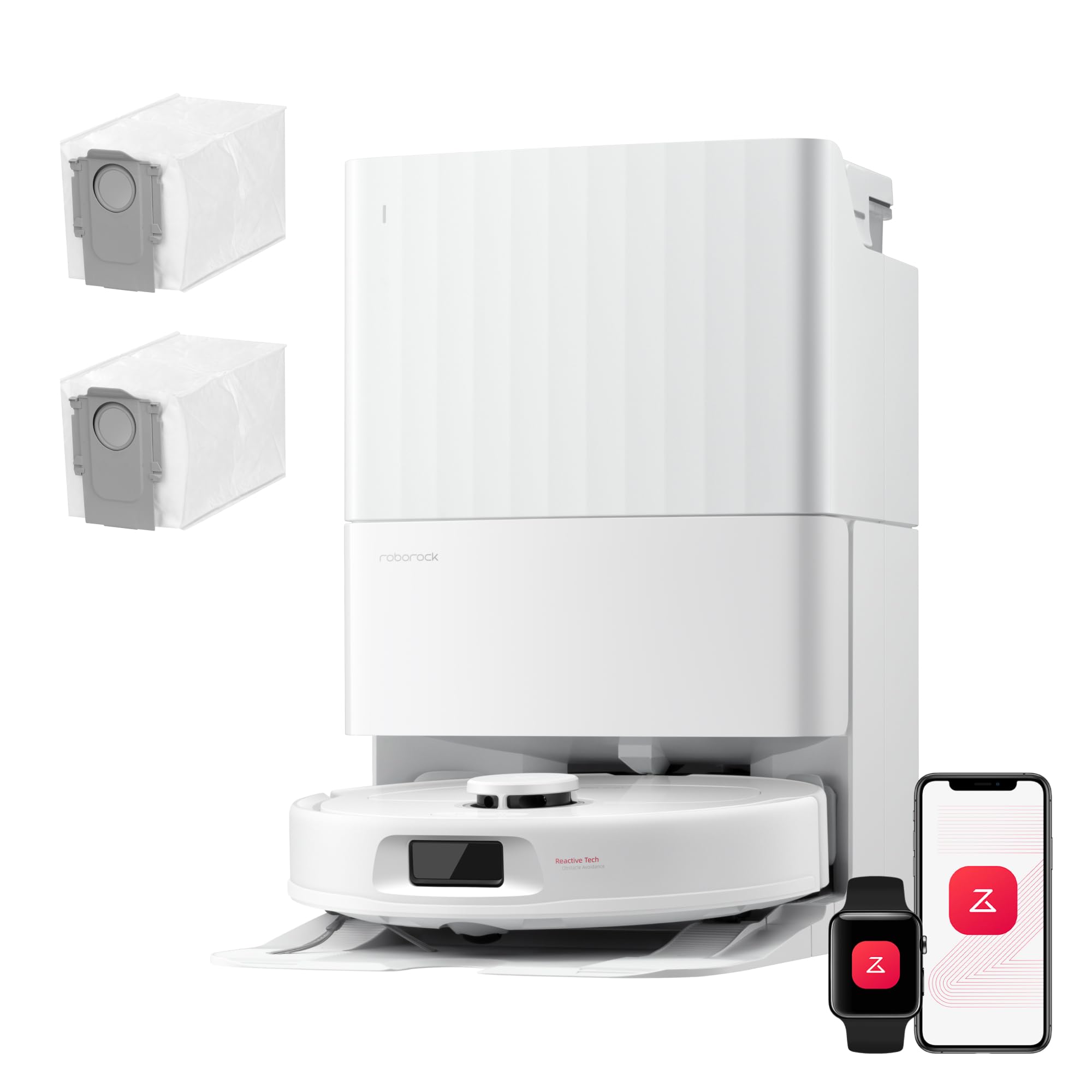 roborock Qrevo S Pro Saugroboter mit Wischfunktion, verbessert von QV 35A, 18.500 Pa, 75 °C Heißwasser-Moppreinigung, Anti-Tangle System, Reactive Tech Hindernisvermeidung, All-in-One Dock (Schwarz)