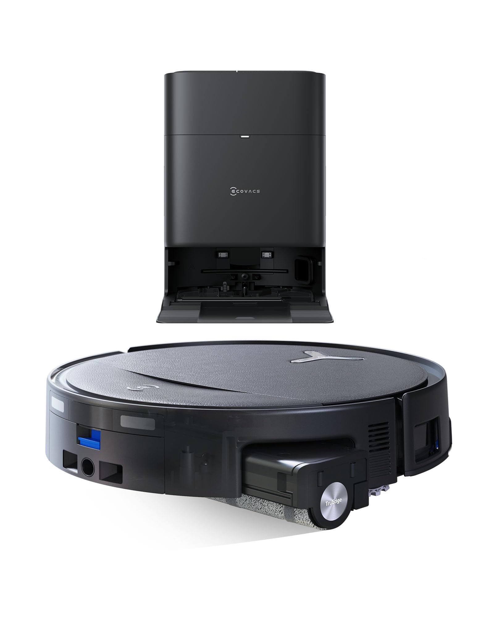 ECOVACS DEEBOT T80 Omni Saugroboter mit Wischfunktion, 18.000 Pa, OZMO Roller Wischwalze mit kontinuierlicher Frischwasser-Selbstreinigung, ZeroTangle 3.0,Moppwäsche mit 40-75℃ heißem Wasser, Schwarz