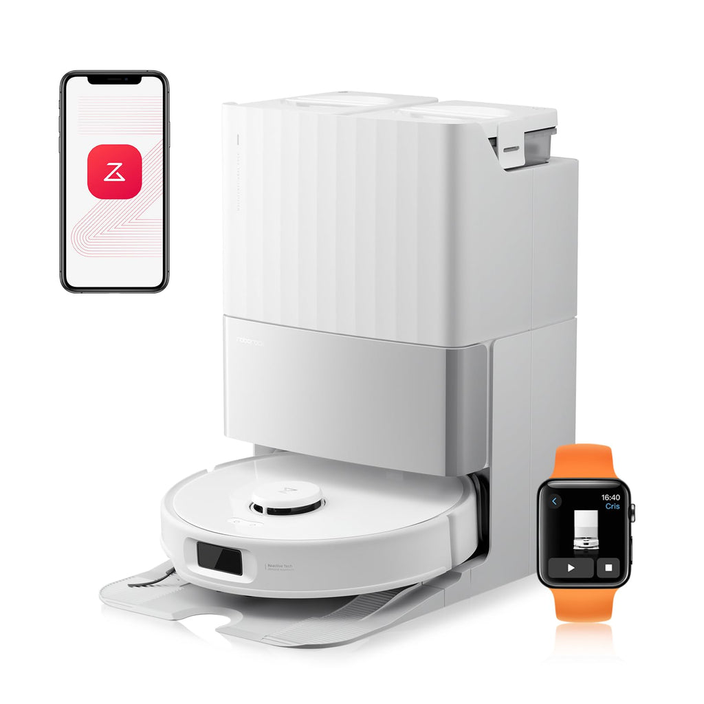 roborock Qrevo Edge 2 Saugroboter mit Wischfunktion&Hebarem Wischmopp, 25.000 Pa, Anti-Tangle, ultraflach 7,98 cm, 80 °C Heißwasser-Moppwäsche, FlexiArm-Technologie, AI-Hinderniserkennung(Weiß)