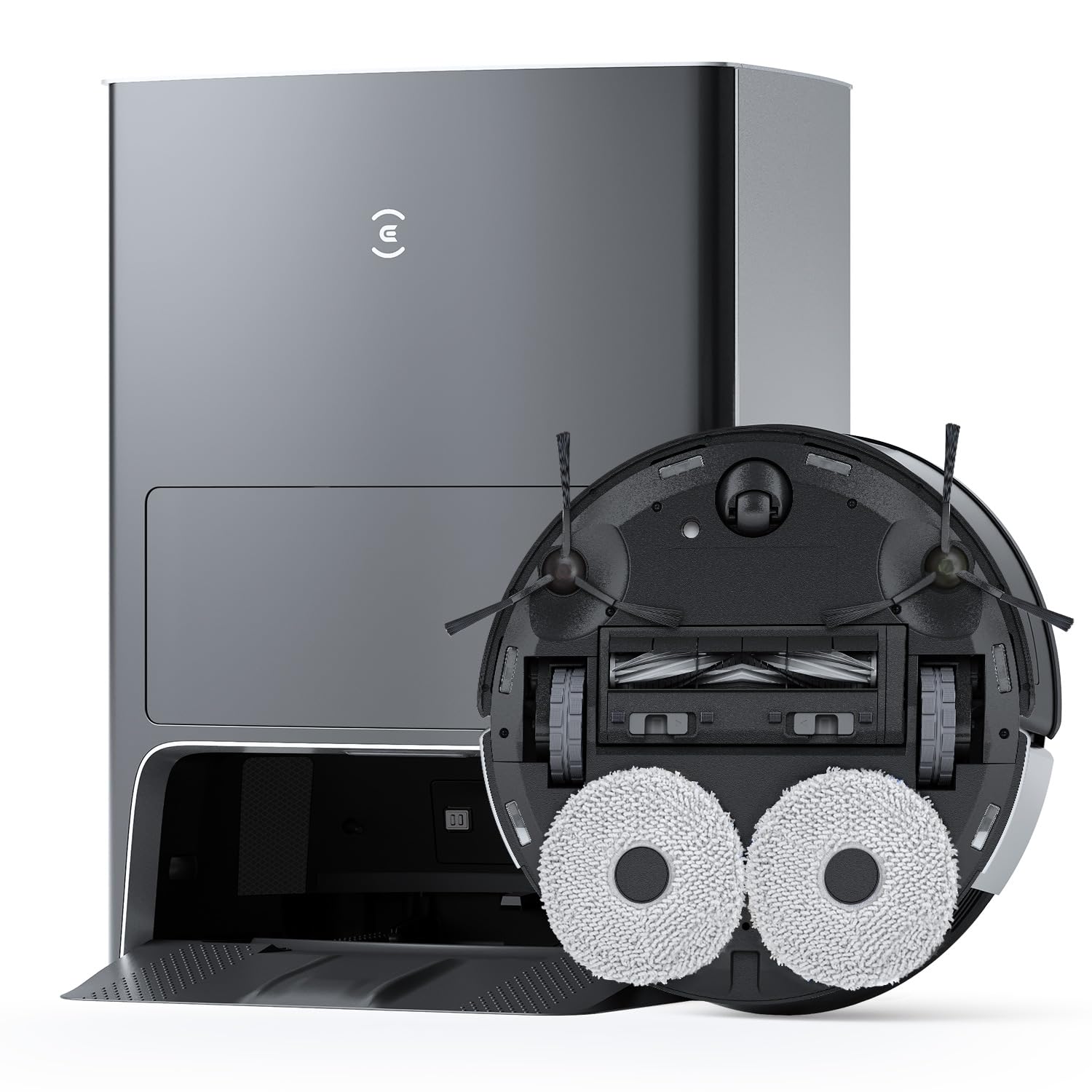 ECOVACS X11 OMNICYCLONE Saugroboter mit Wischfunktion, Blast & 19.500 Pa, ultraschnelles Akkuladen, OZMO Roller, Klettern 4cm, Ausfahrender Wischmopp, PureCyclone 2.0 Auto-Entleerung, Schwarz Braun