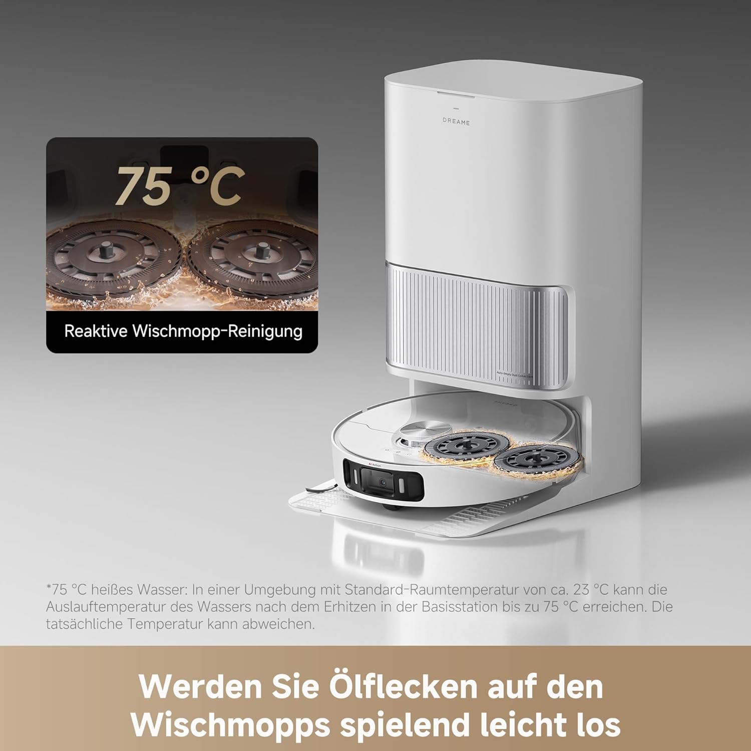 dreame L40 Ultra AE Saugroboter mit Wischfunktion, 19.000 Pa Saugkraft, viele Bürsten und EIN Flexibler Wischmopp, nassen und trockenen Schmutz,Das All-in-1-Dock entleert Staub
