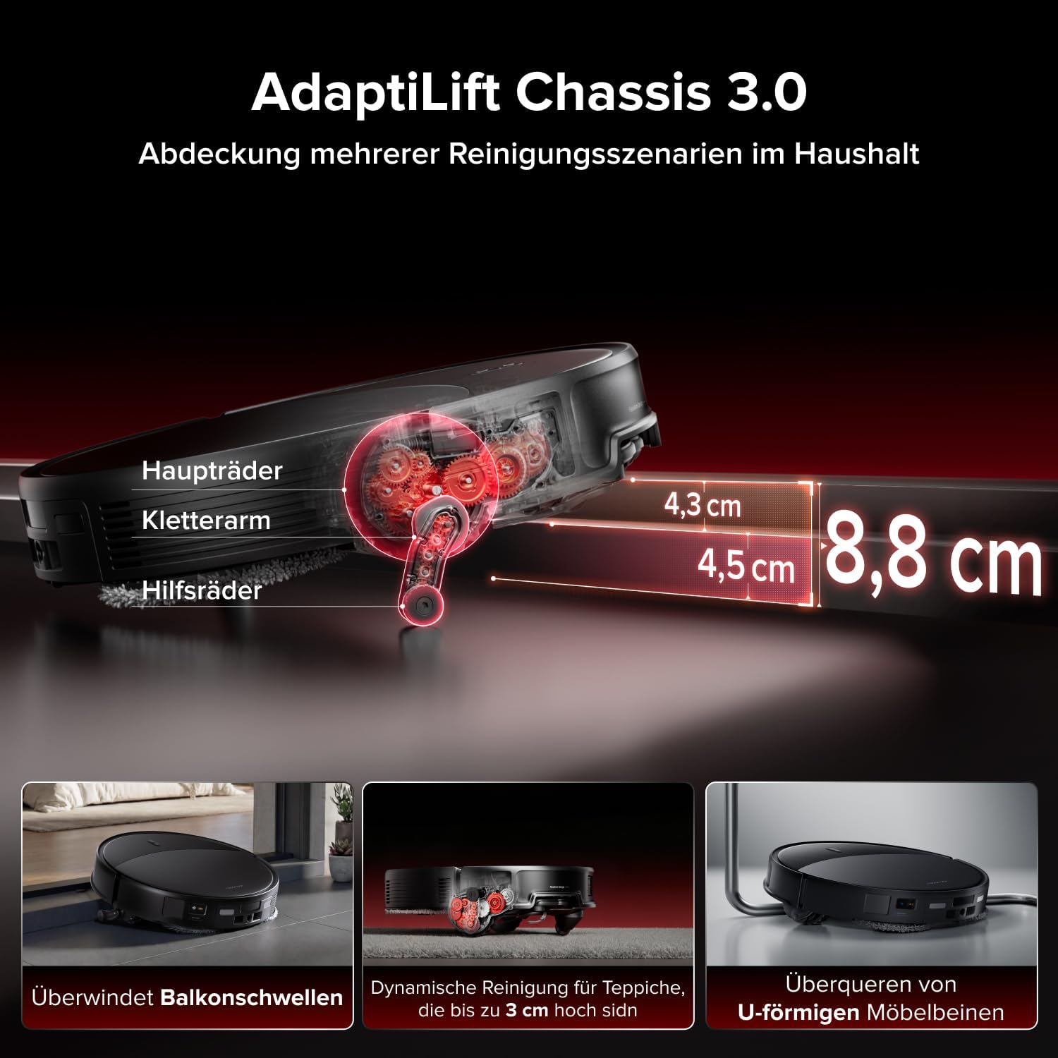 roborock Saros 20 Saugroboter mit Wischfunktion&angebbarem Wischmopp, AdaptiLift Chassis 3.0, 36.000 Pa Saugkraft, Autonomes StarSight System 2.0, DirTect-Technologie, Brandneues RockDock