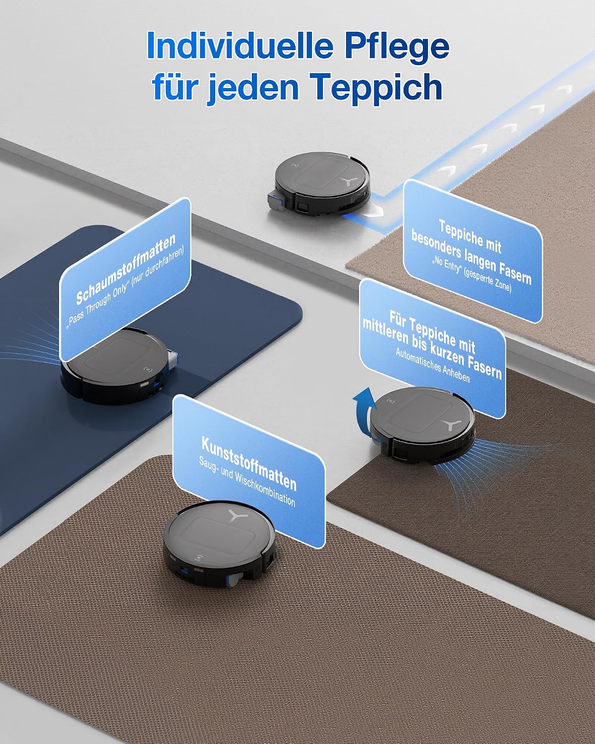 ECOVACS DEEBOT T80 Omni Saugroboter mit Wischfunktion, 18.000 Pa, OZMO Roller Wischwalze mit kontinuierlicher Frischwasser-Selbstreinigung, ZeroTangle 3.0,Moppwäsche mit 40-75℃ heißem Wasser, Schwarz