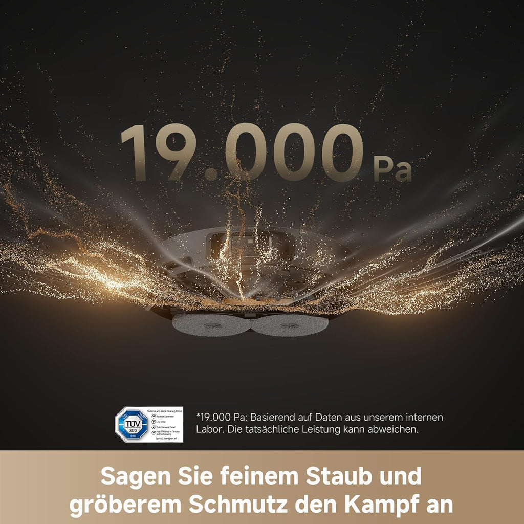 dreame L40s Pro Ultra Saugroboter, selbstreinigende Wischmopps, 19.000 Pa Saugkraft, 100% Detangling DuoBrush, ausfahrbare Wischmopps, Hindernisvermeidung für mehr als 180 Objekte, Sprachsteuerung