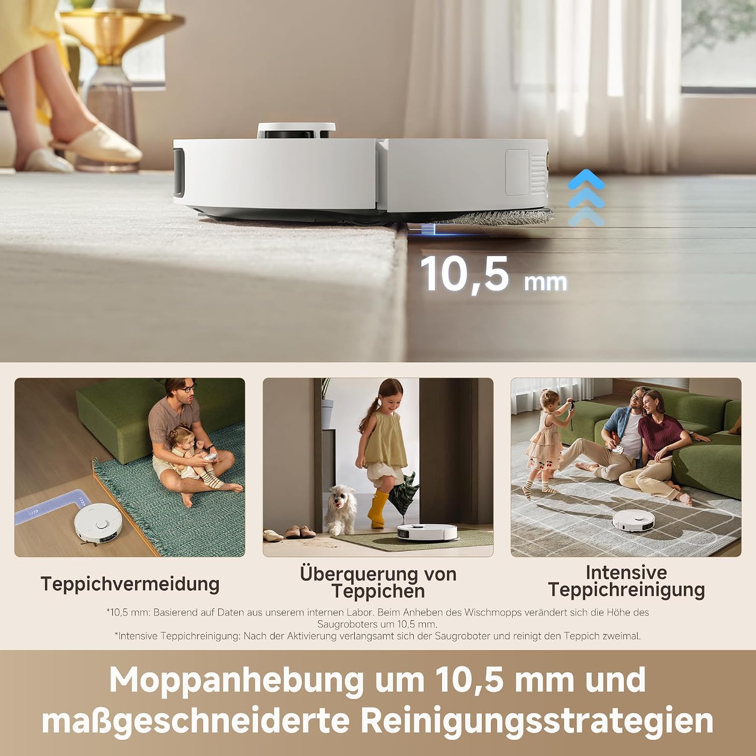 DREAME L10s Ultra Gen 3 Kit Saugroboter mit Wischfunktion mit einer Saugkraft von 25.000 Pa, Seitenbürste und Mopp ausfahrbar, selbstreinigende All-in-One-Dockingstation, Steuerung per App und Sprache