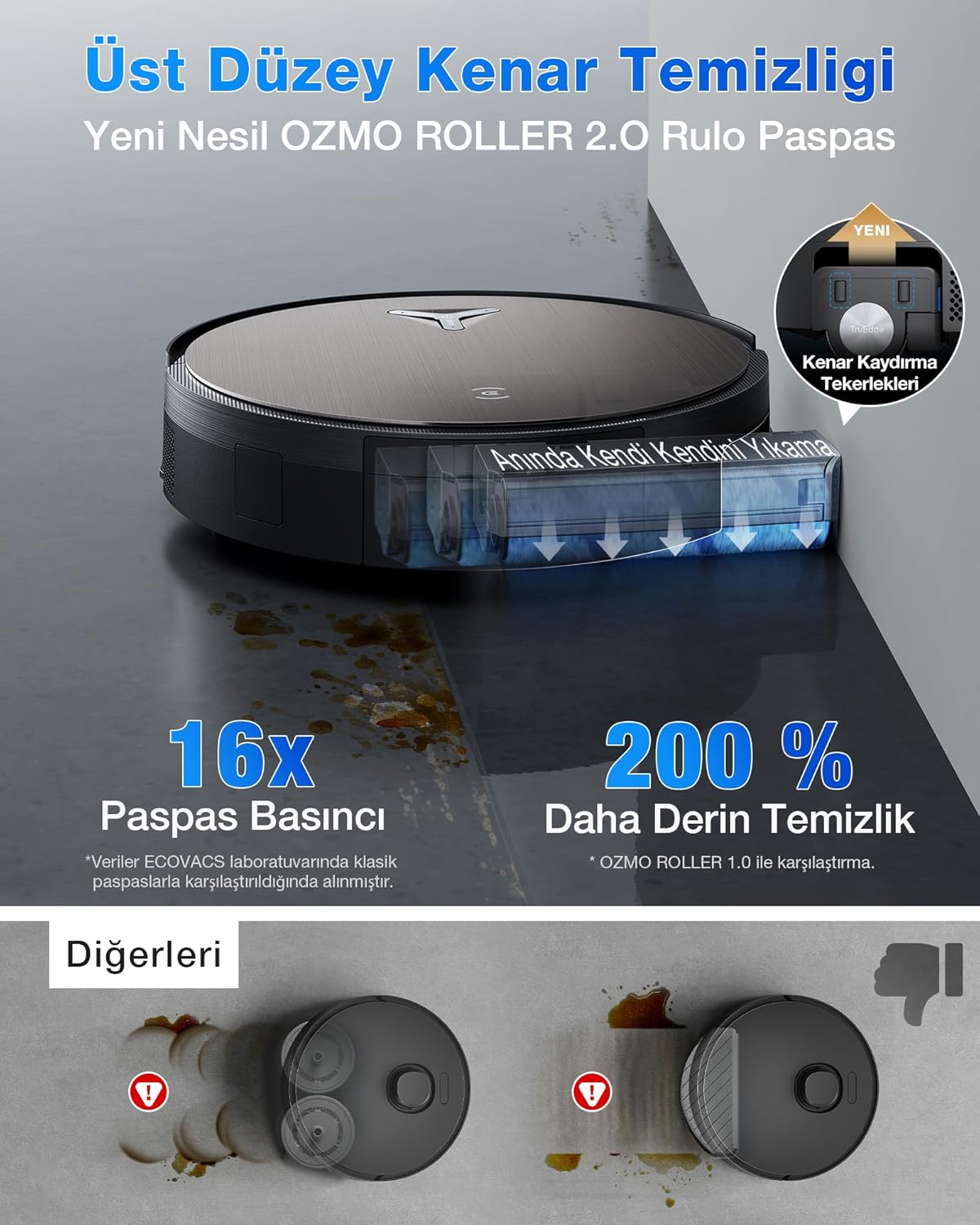 ECOVACS X11 OMNICYCLONE Saugroboter mit Wischfunktion, Blast & 19.500 Pa, ultraschnelles Akkuladen, OZMO Roller, Klettern 4cm, Ausfahrender Wischmopp, PureCyclone 2.0 Auto-Entleerung, Schwarz Braun