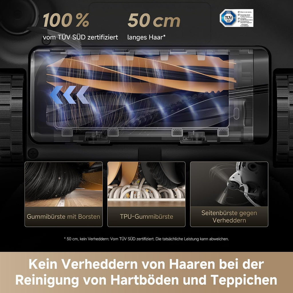 dreame Matrix10 Ultra Saugroboter mit Wischfunktion, Mopp-Wechsel/Selbstreinigung, 30.000Pa, Autom. Entleerung/Nachfüllung,8 cm Hindernisfreiheit, Sprachsteuerung, kein Verheddern
