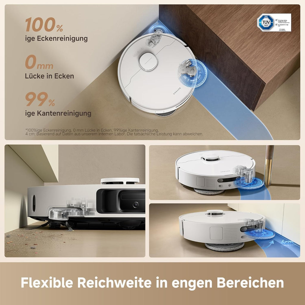 DREAME L10s Ultra Gen 3 Kit Saugroboter mit Wischfunktion mit einer Saugkraft von 25.000 Pa, Seitenbürste und Mopp ausfahrbar, selbstreinigende All-in-One-Dockingstation, Steuerung per App und Sprache