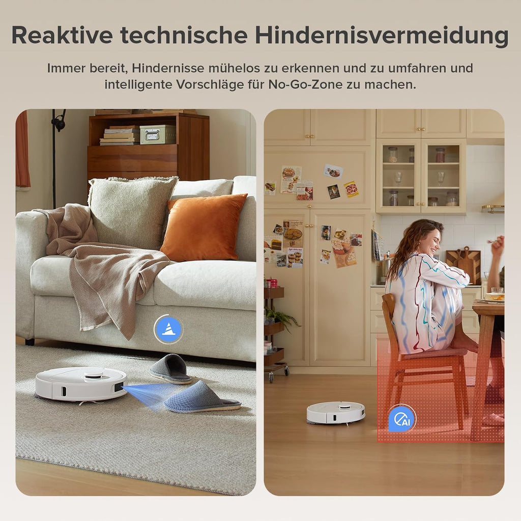 roborock Qrevo Serie Saugroboter mit Wischfunktion, 8000Pa Saugkraft(verbessert von Qrevo S), Anti-Verfilzungs-Seitenbürste, Hindernisvermeidung, LiDAR-Navigation, All-in-One Dock, Weiß(QV 35A Set)