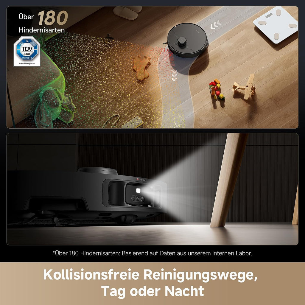 dreame L40s Pro Ultra Saugroboter, selbstreinigende Wischmopps, 19.000 Pa Saugkraft, 100% Detangling DuoBrush, ausfahrbare Wischmopps, Hindernisvermeidung für mehr als 180 Objekte, Sprachsteuerung