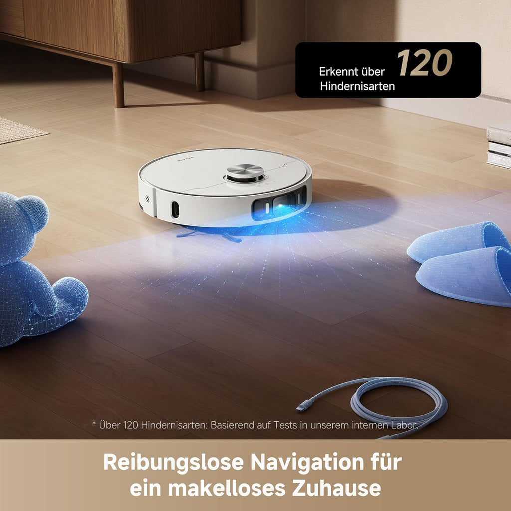 dreame L40 Ultra AE Saugroboter mit Wischfunktion, 19.000 Pa Saugkraft, viele Bürsten und EIN Flexibler Wischmopp, nassen und trockenen Schmutz,Das All-in-1-Dock entleert Staub