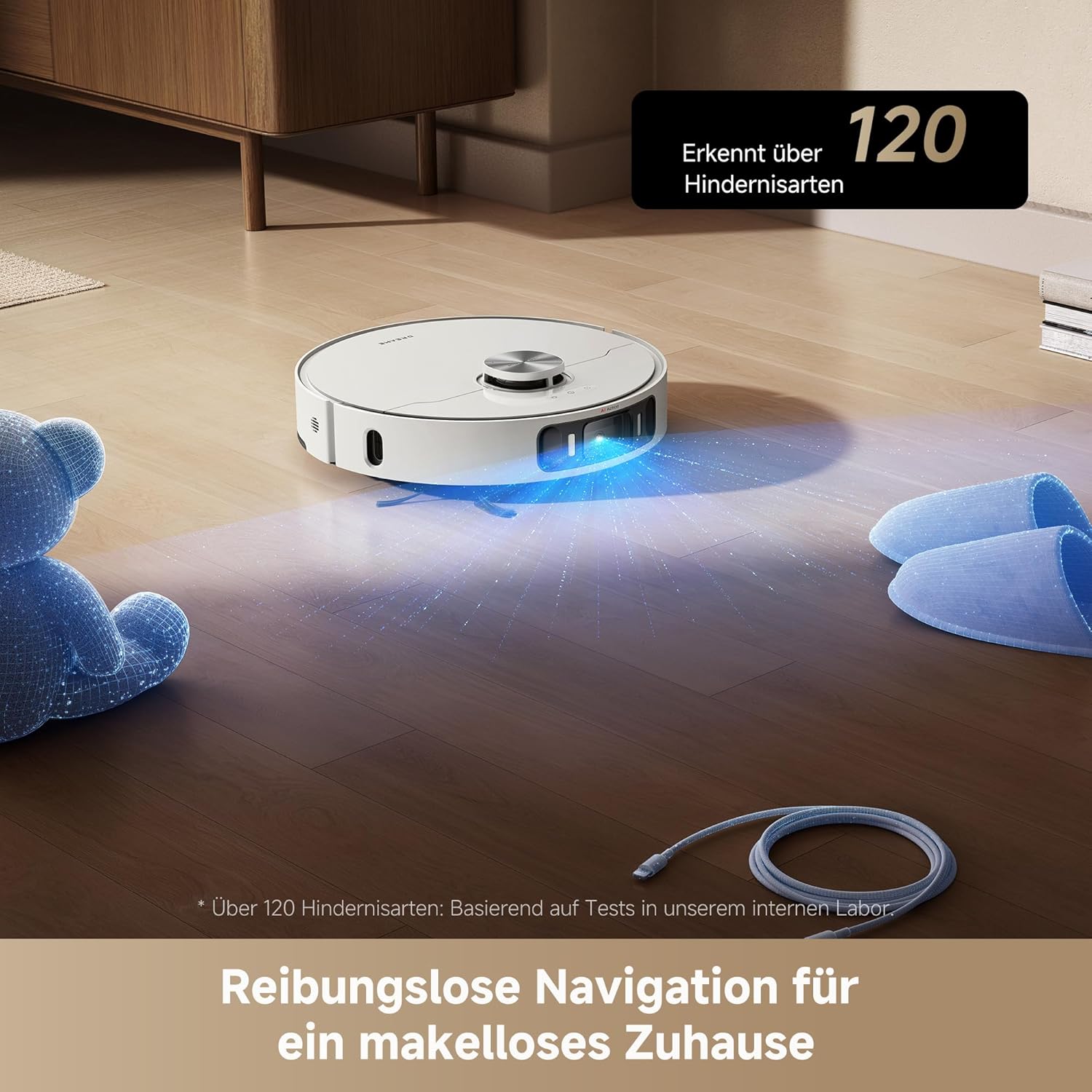 dreame L40 Ultra AE Saugroboter mit Wischfunktion, 19.000 Pa Saugkraft, viele Bürsten und EIN Flexibler Wischmopp, nassen und trockenen Schmutz,Das All-in-1-Dock entleert Staub