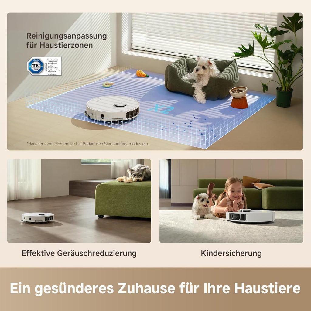 DREAME L10s Ultra Gen 3 Kit Saugroboter mit Wischfunktion mit einer Saugkraft von 25.000 Pa, Seitenbürste und Mopp ausfahrbar, selbstreinigende All-in-One-Dockingstation, Steuerung per App und Sprache